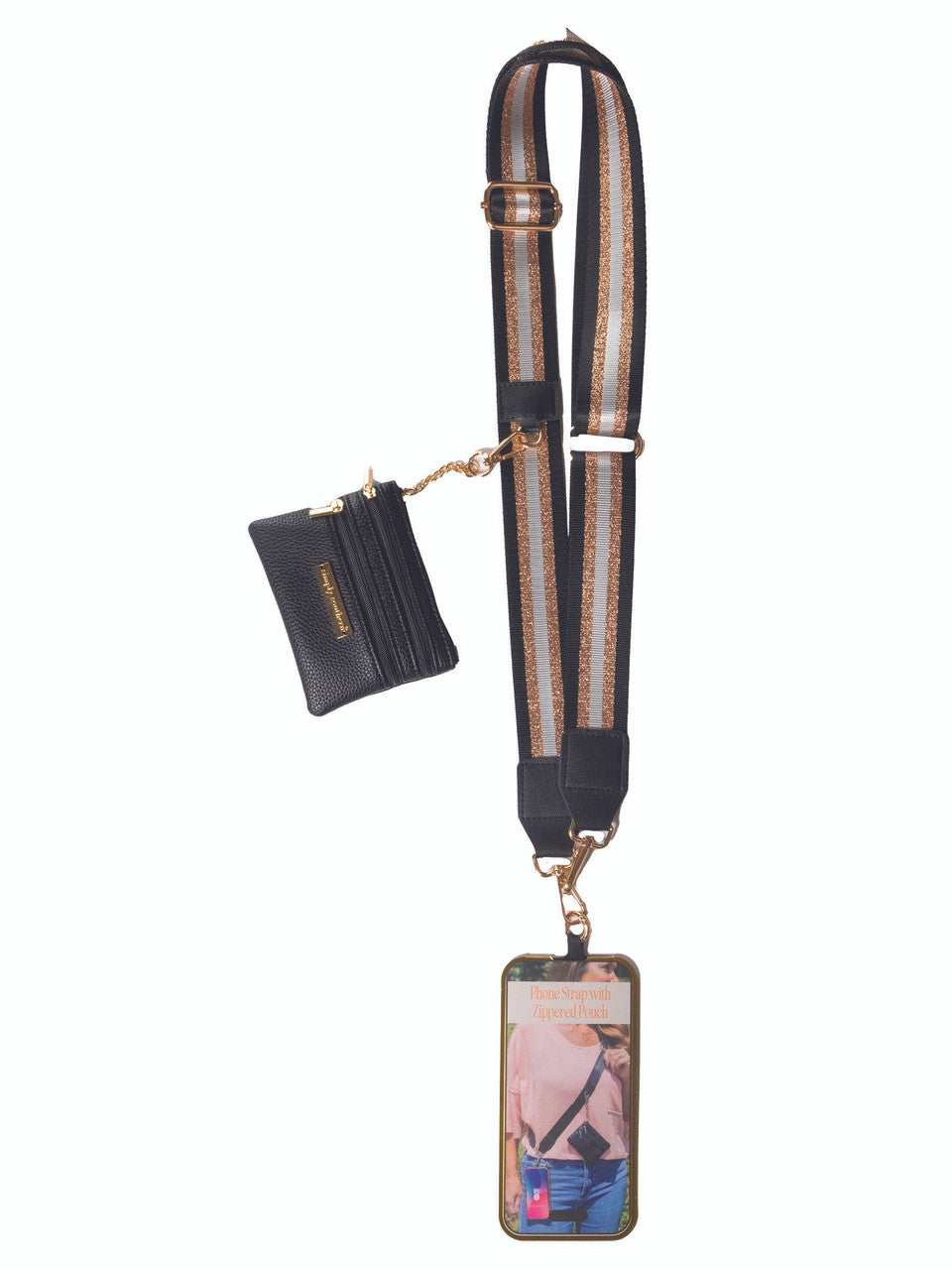 Crossbody Phone Wallet in Stripe