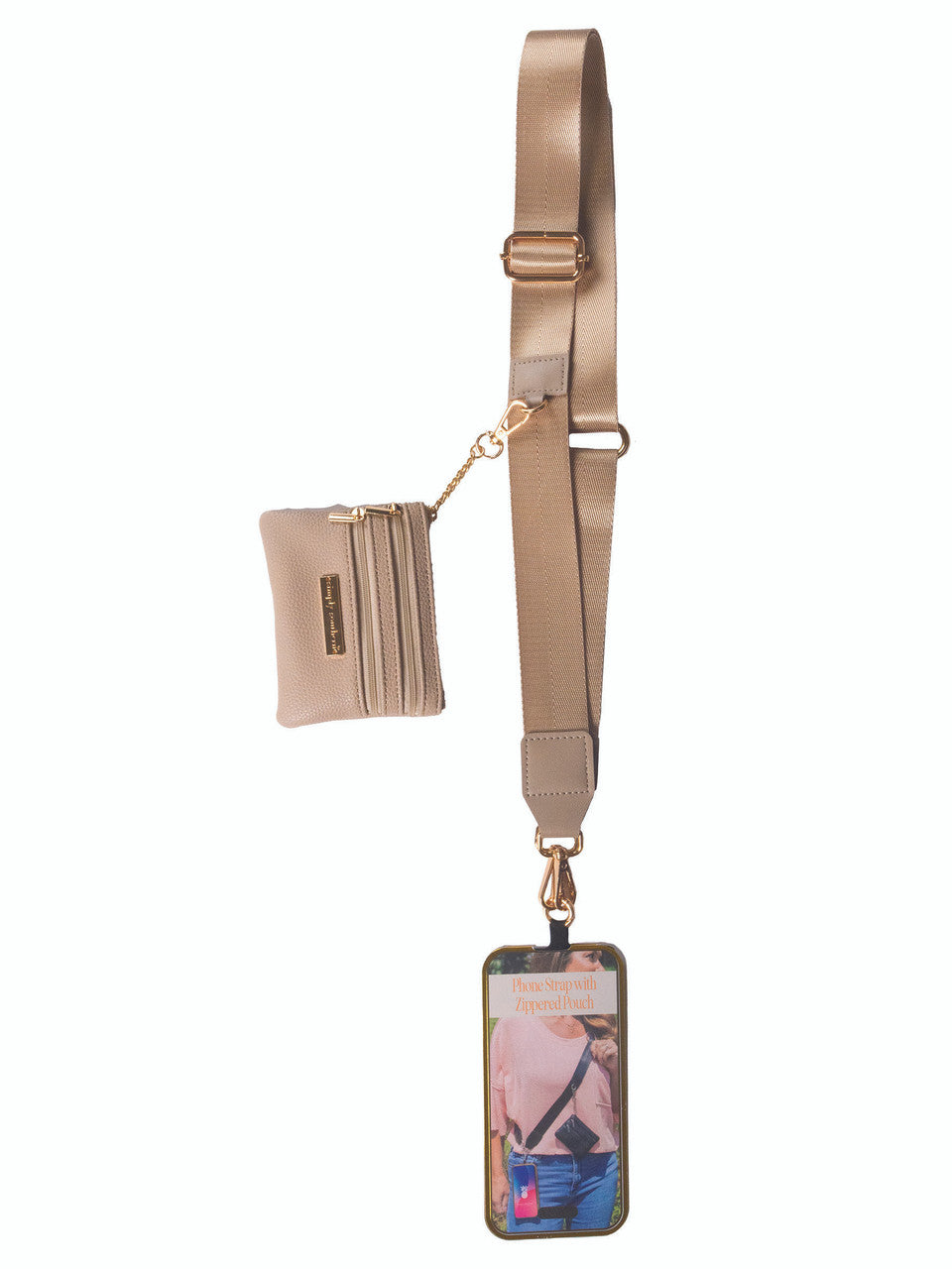 Crossbody Phone Wallet in Tan