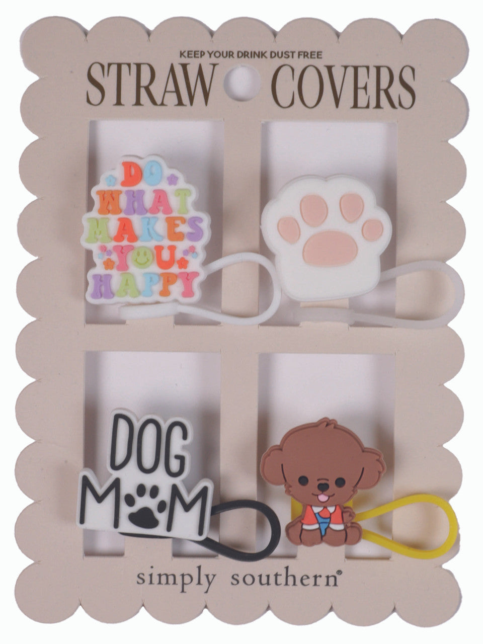Simply Southern Straw Covers - Paw Print