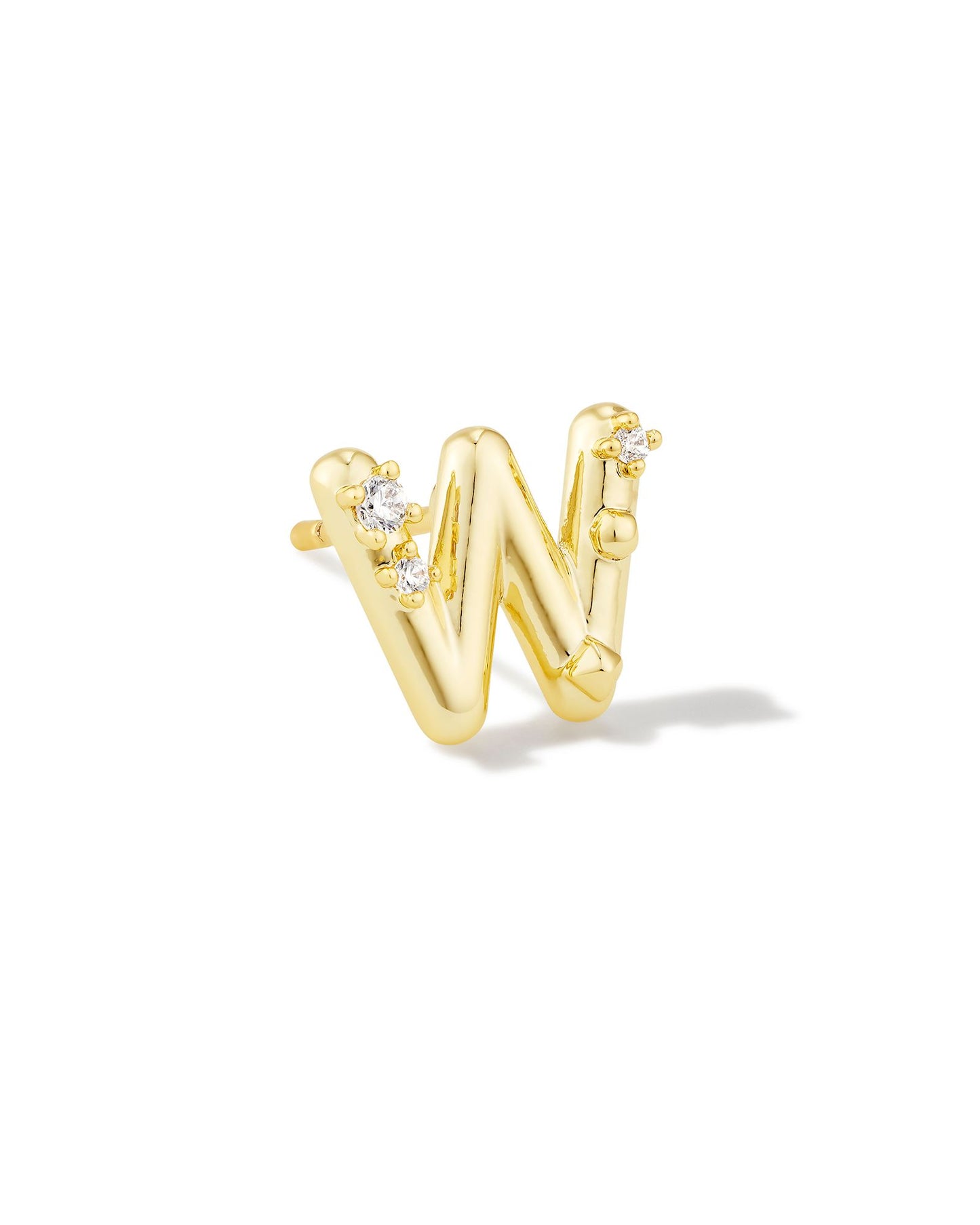 Crystal Gold Letter Single Studs