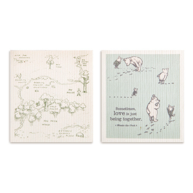 Winnie-the-Pooh Biodegradable Dish Cloths Set of 2