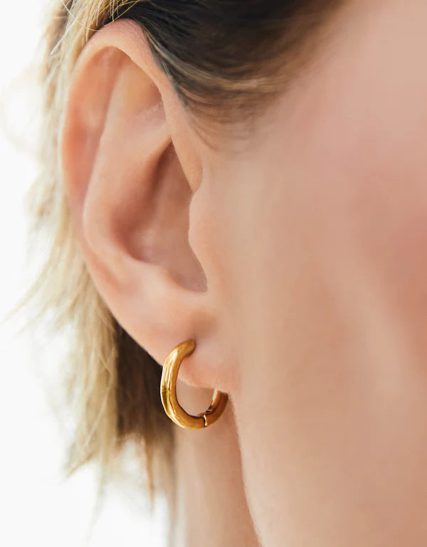 Moon Glade Huggie Hoop Earrings 12mm