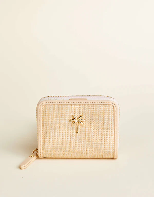 Boho Mini Zip Wallet Palm Tree