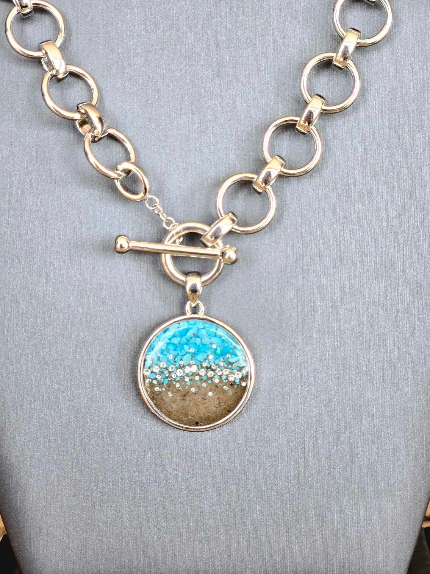 The Mediterranean Necklace - Diamond & Turquoise Gradient