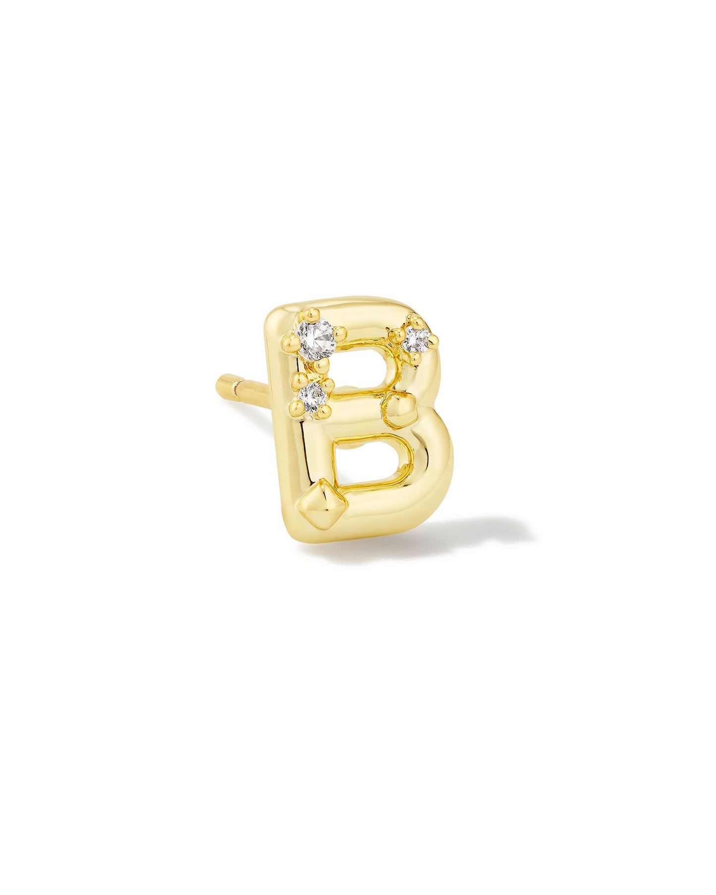 Crystal Gold Letter Single Studs