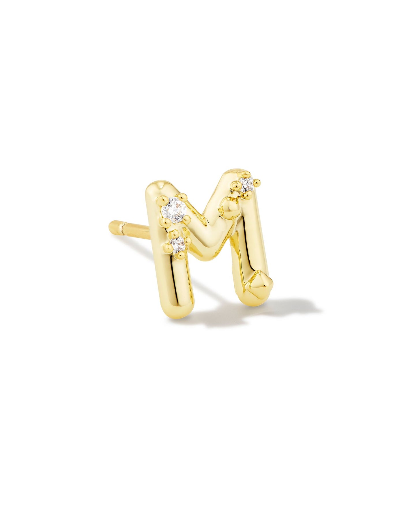Crystal Gold Letter Single Studs