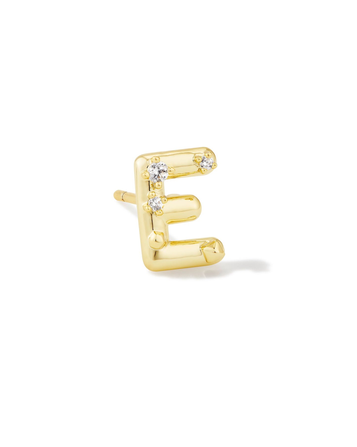 Crystal Gold Letter Single Studs