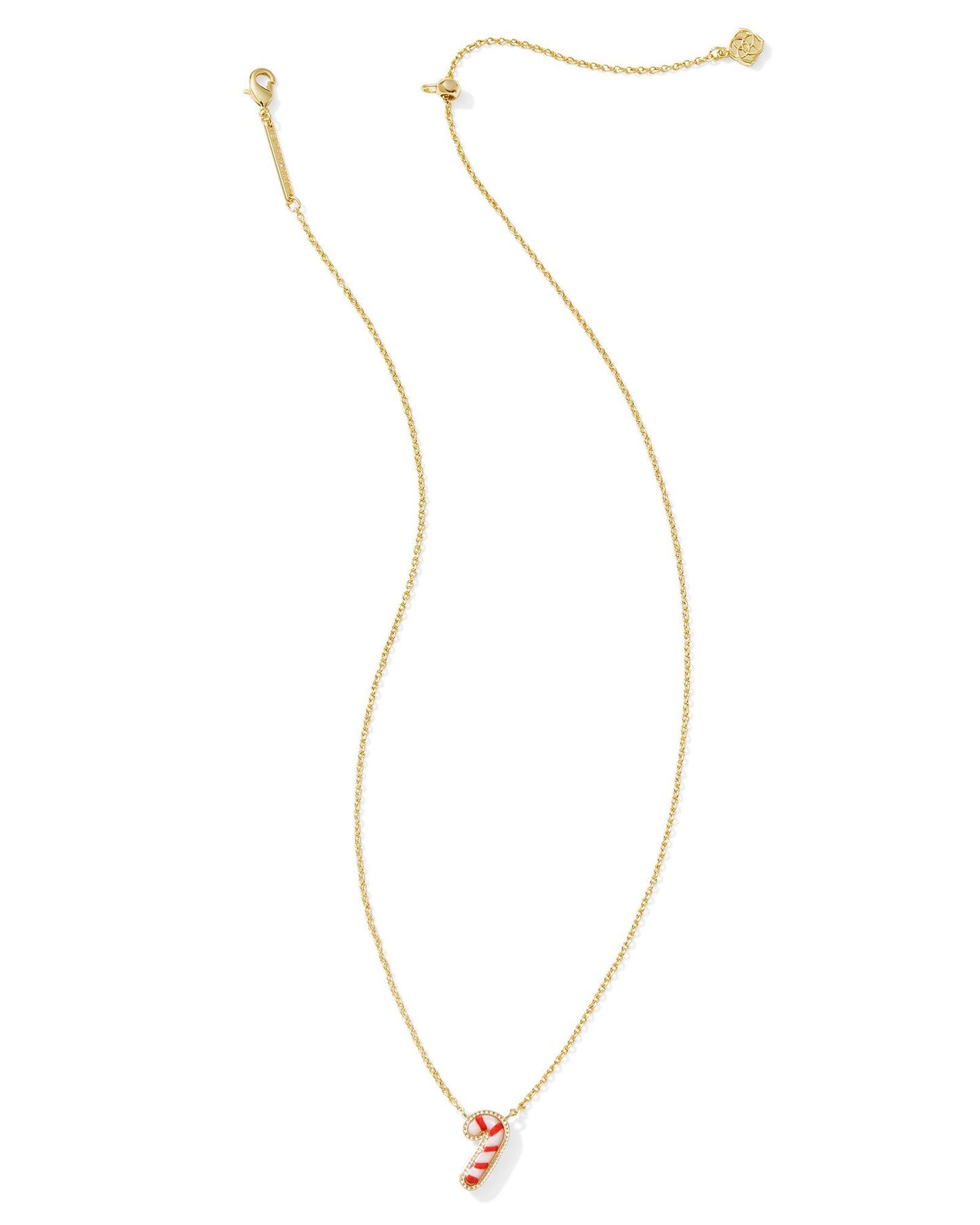 Candy Cane Gold Short Pendant Necklace in Ivory Mother-of-Pearl