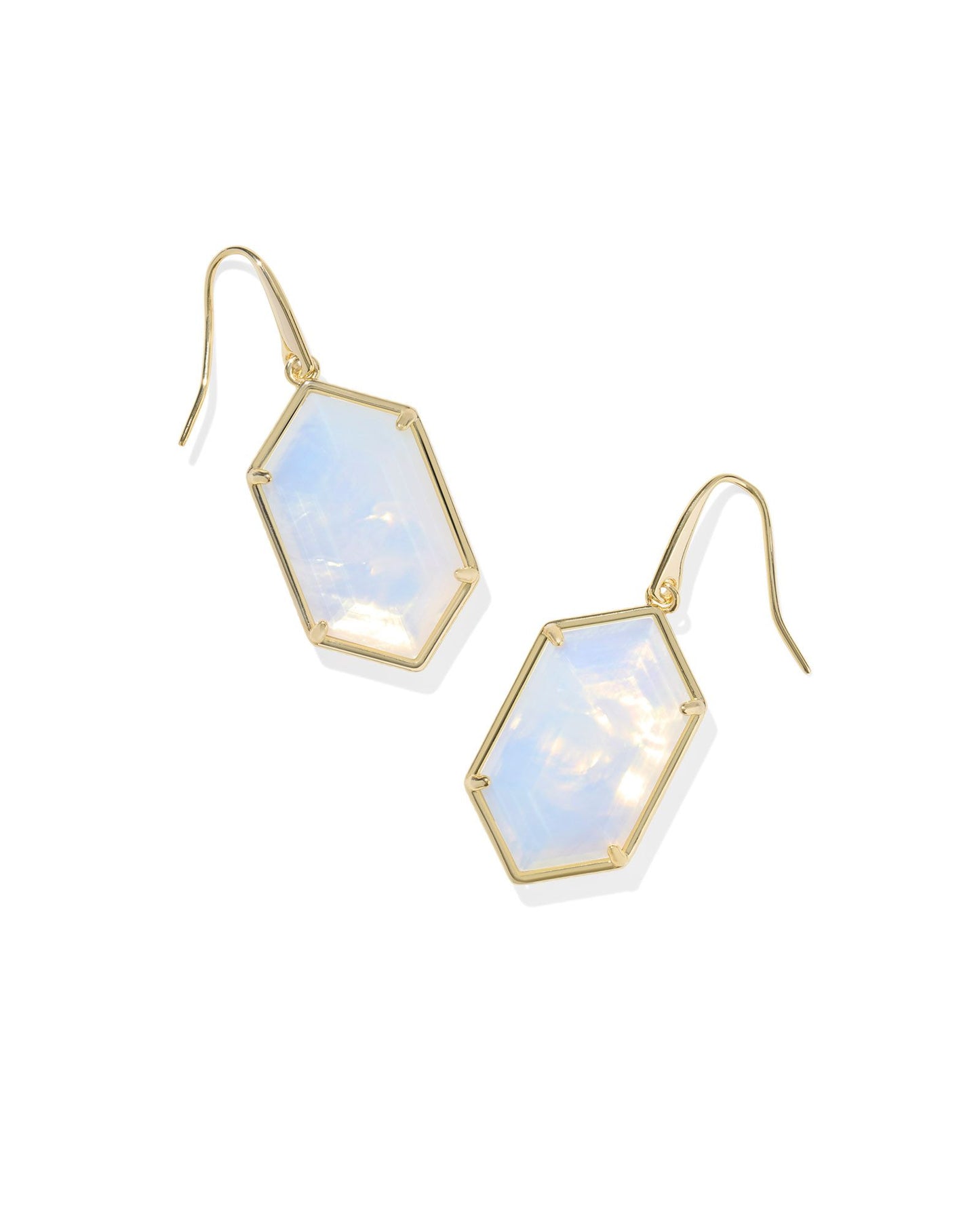 Hallie Gold Drop Earrings in Opalite Illusion