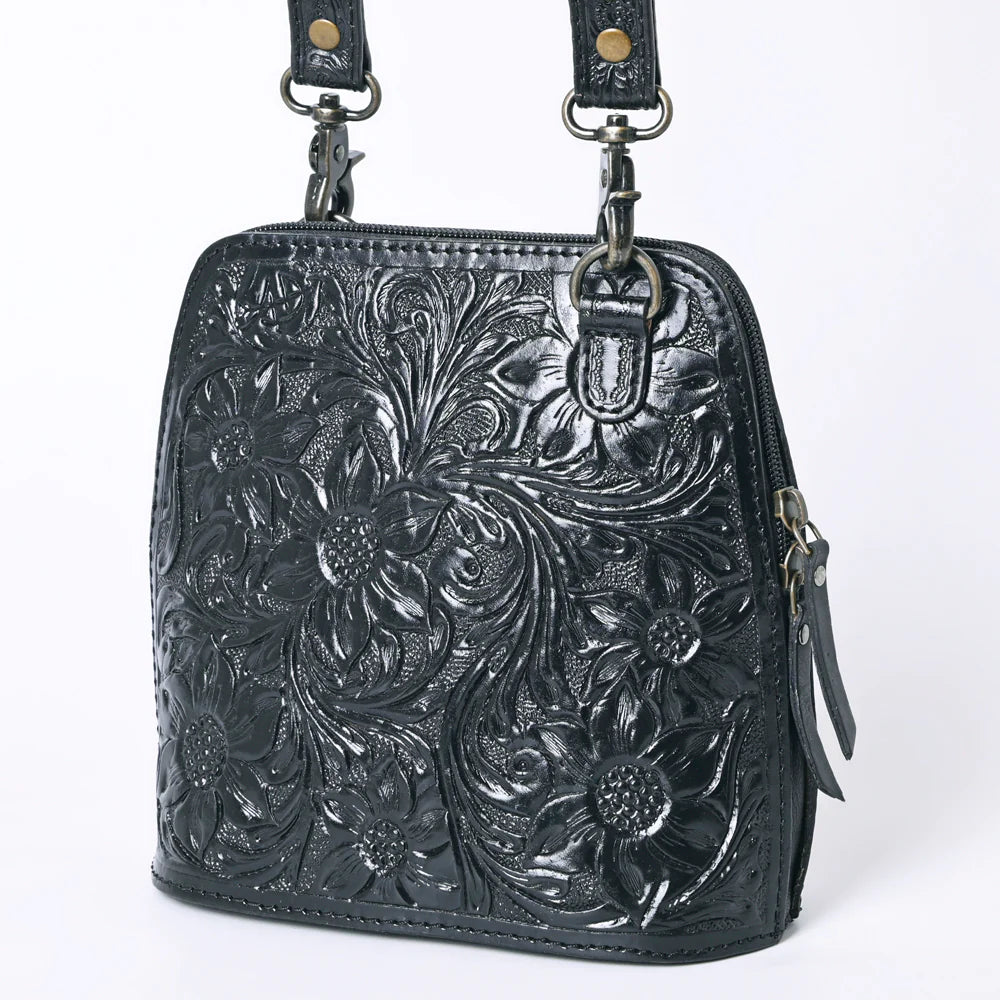 ADBG1136B - Black Tooled Crossbody