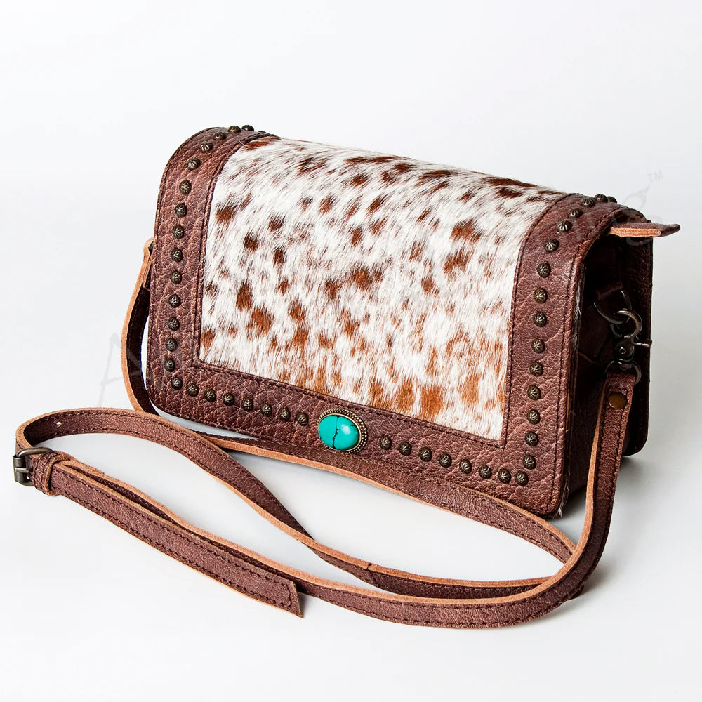 ADBG683A - Hair on Hide Studded Crossbody