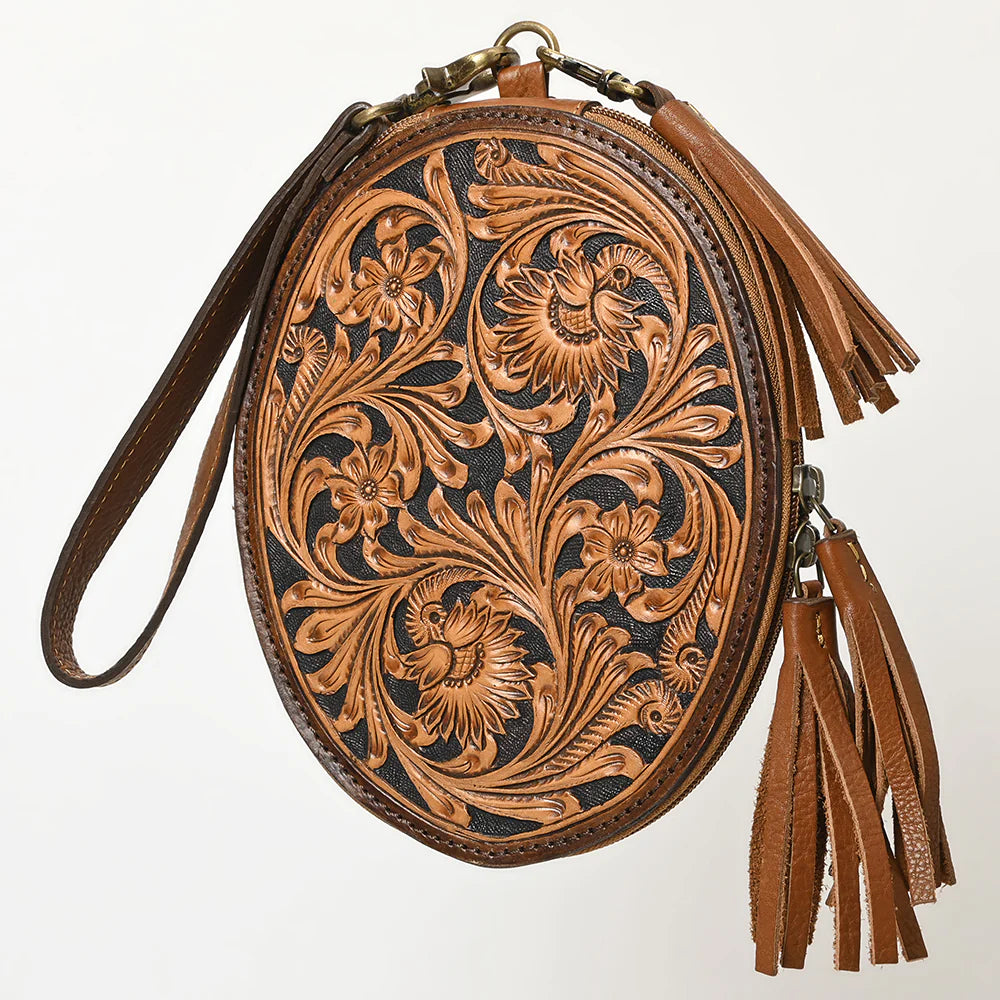 ADBGA516 - Tooled Round Wristlet