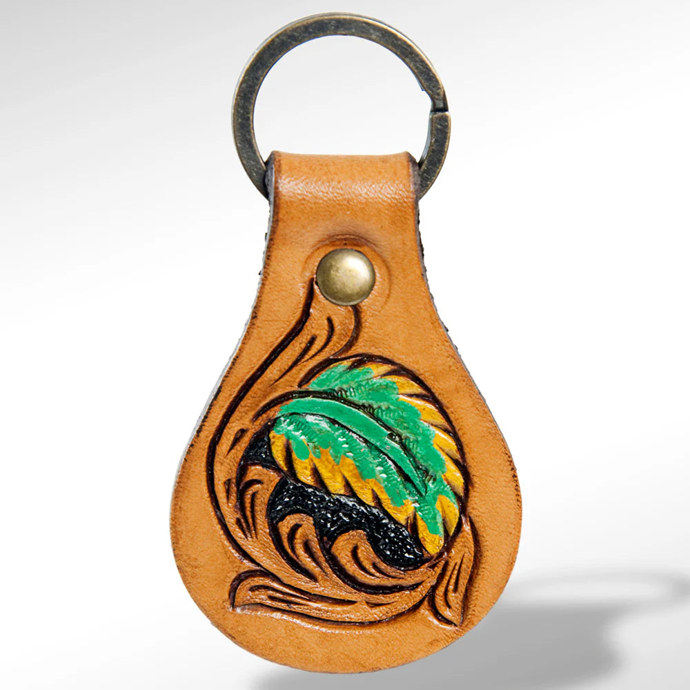 ADKR148 - Hand Tooled Genuine Leather Keyring