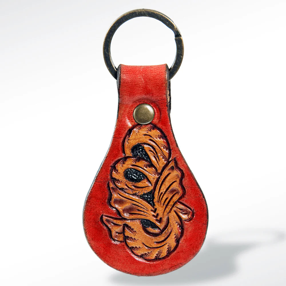 ADKR151 - Hand Tooled Genuine Leather Keyring