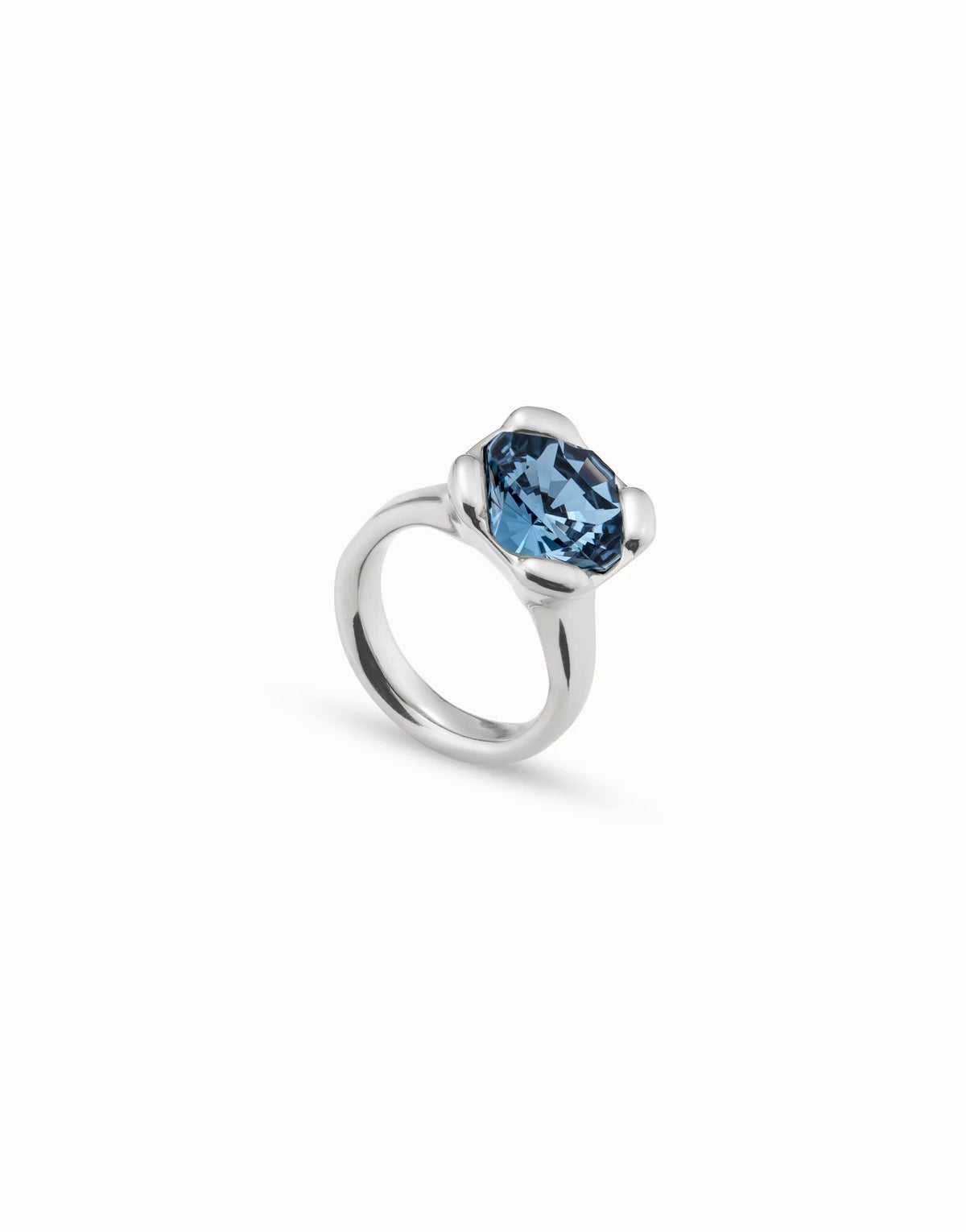 Ring with blue crystal - Silver