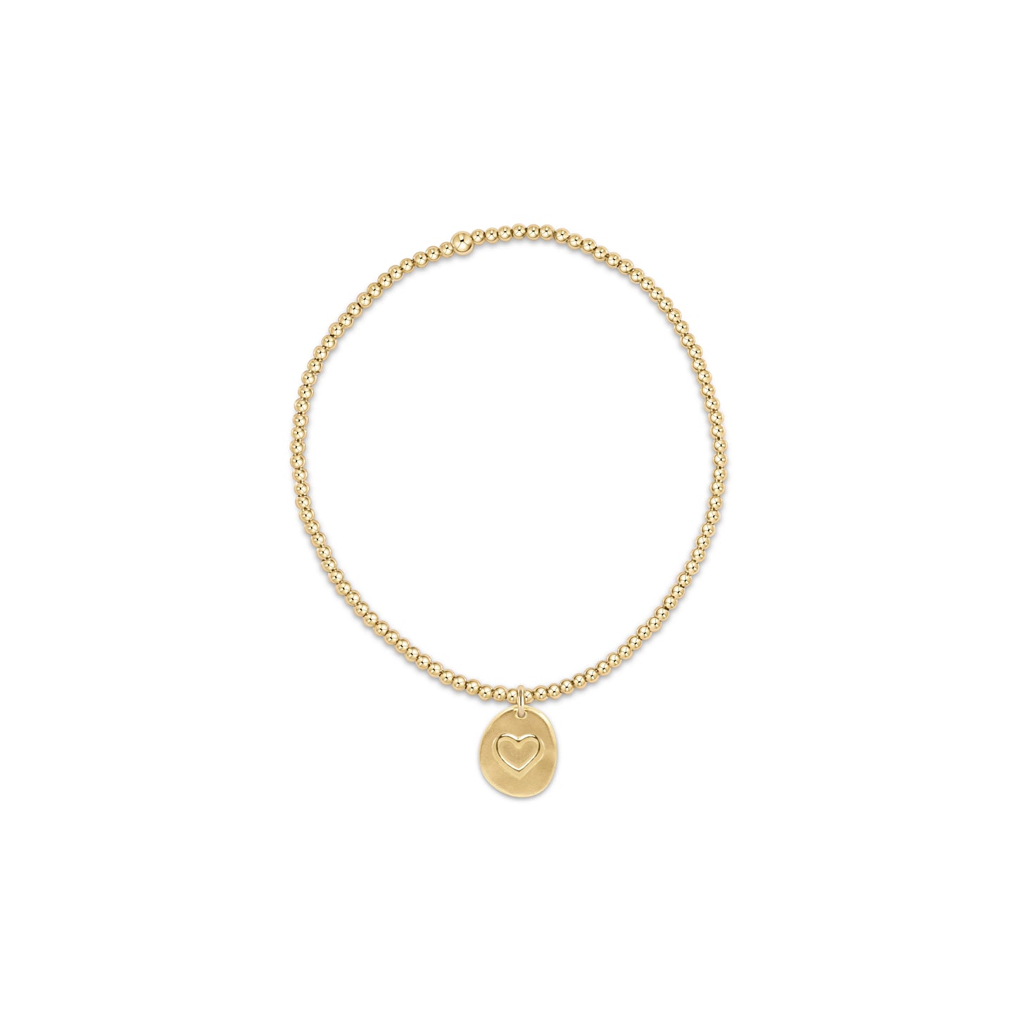 Classic Gold 2mm Bead Bracelet - Inspire Love Small Gold Charm