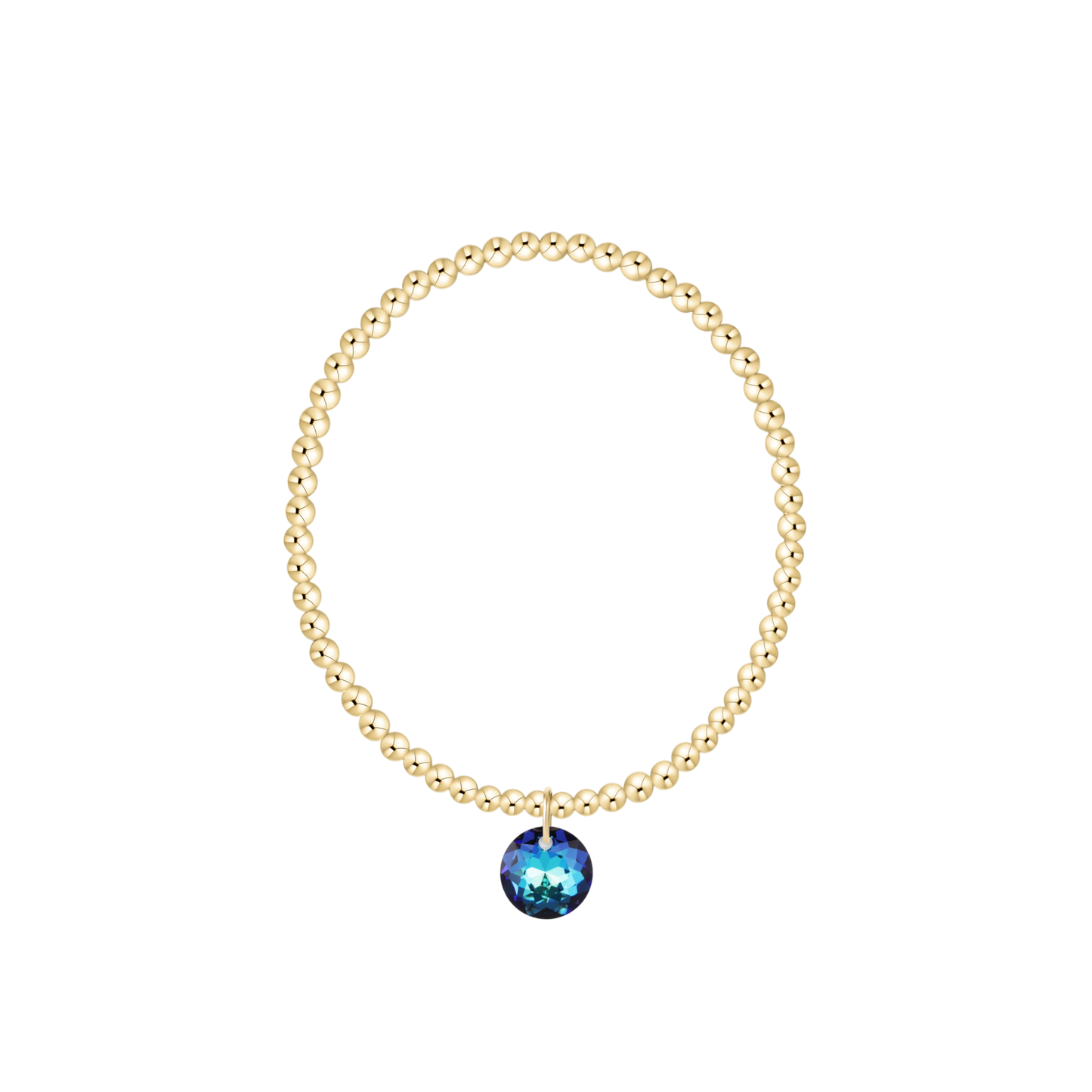 Classic Gold 3mm Bracelet - Reflection Charm