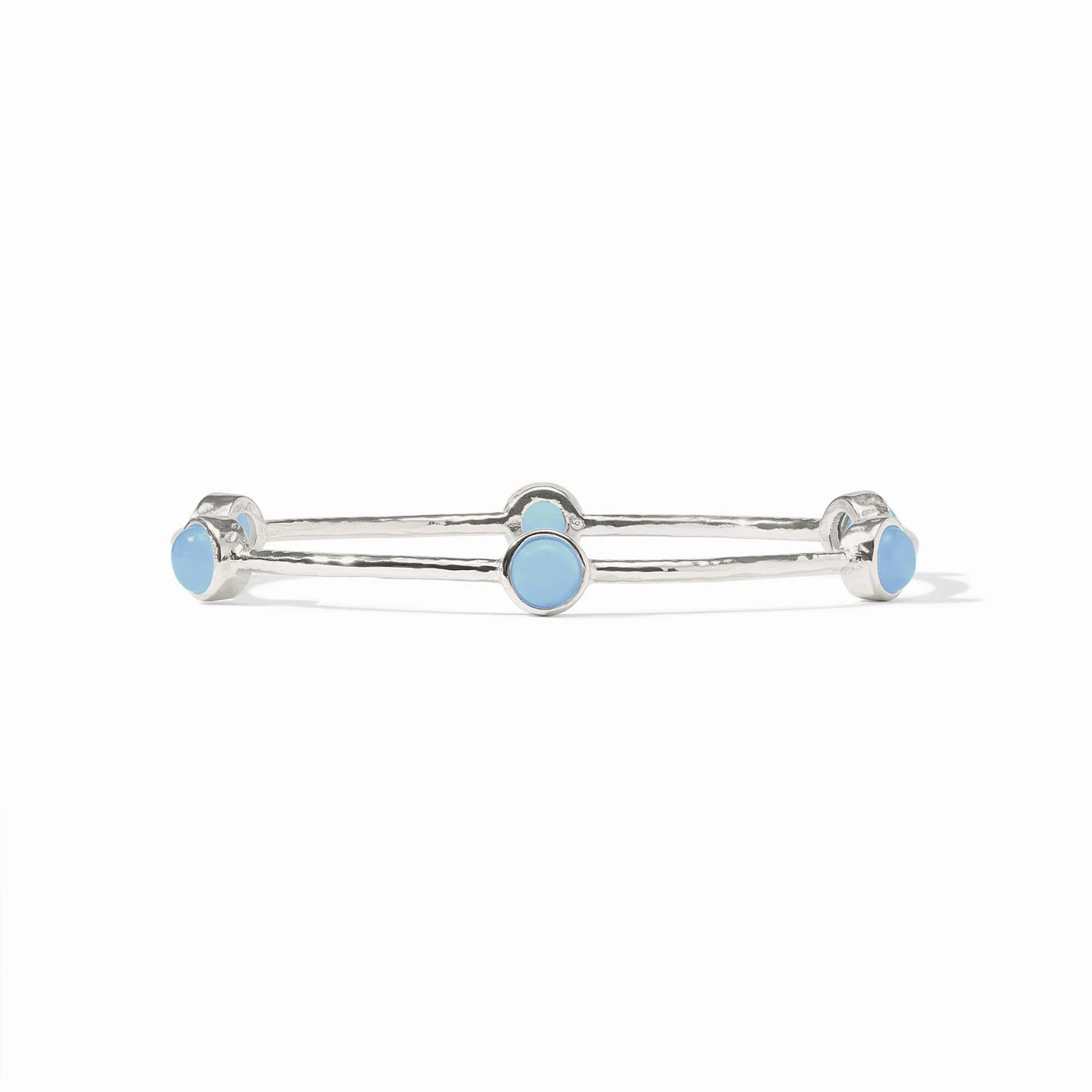 Milano Silver Luxe Bangle - Chalcedony Blue