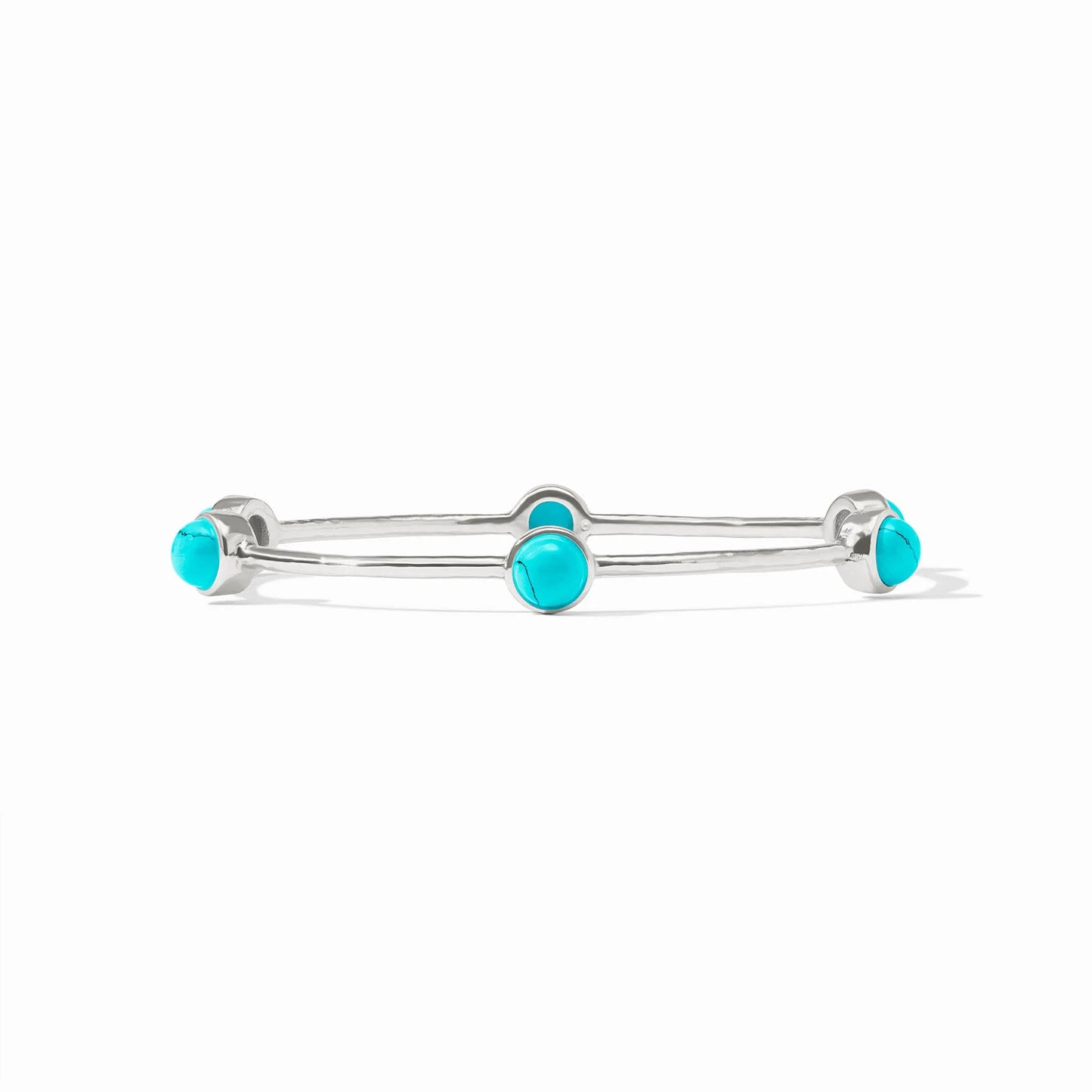 Milano Silver Luxe Bangle - Turquoise Blue