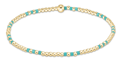 Hope Joy Pattern 2mm Bead Bracelet - Turquoise