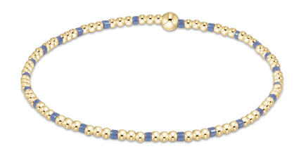Hope Sincerity Pattern 2mm Bead Bracelet - Bright Blue
