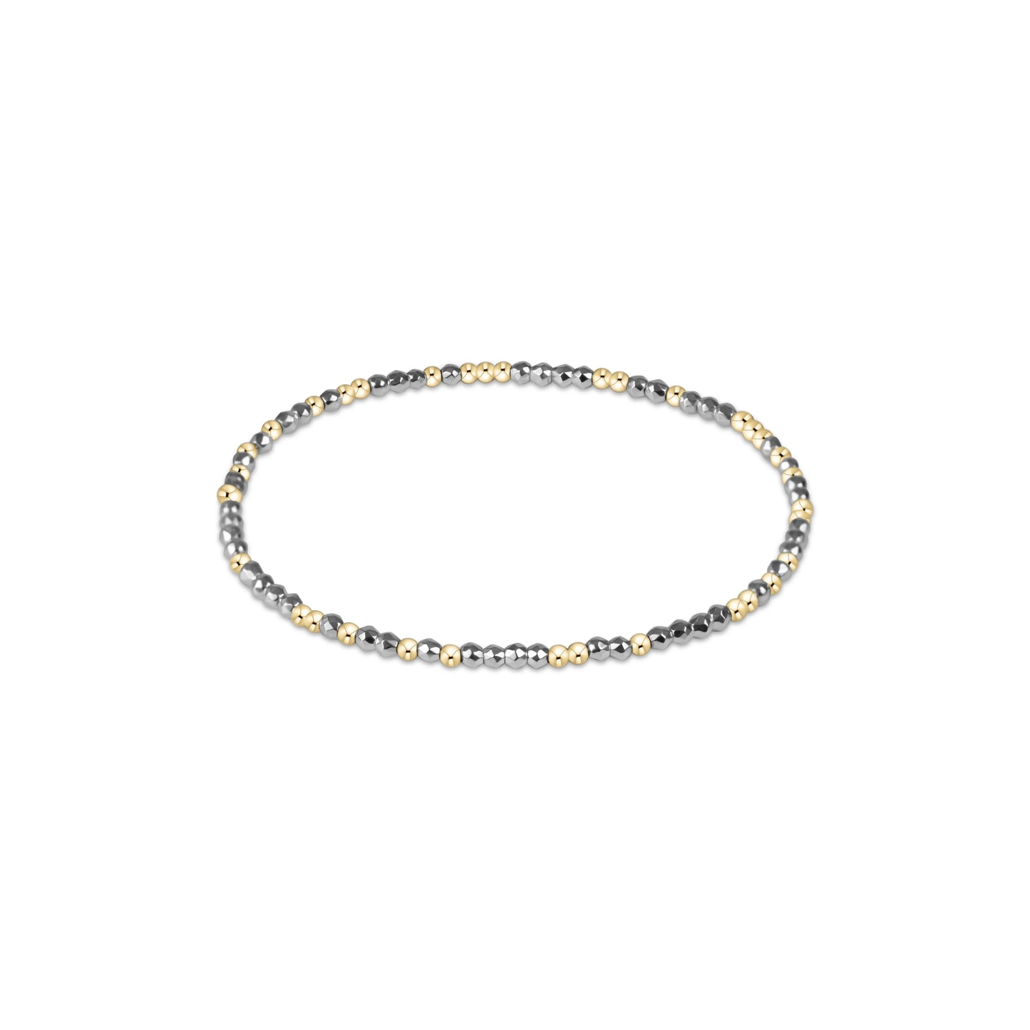 Hope Unwritten Bright Silver Faceted Hematite 2mm Bead Bracelet
