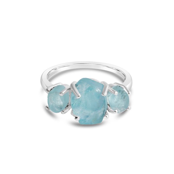 Bostonian Raw Aquamarine Ring by Camille Kostek