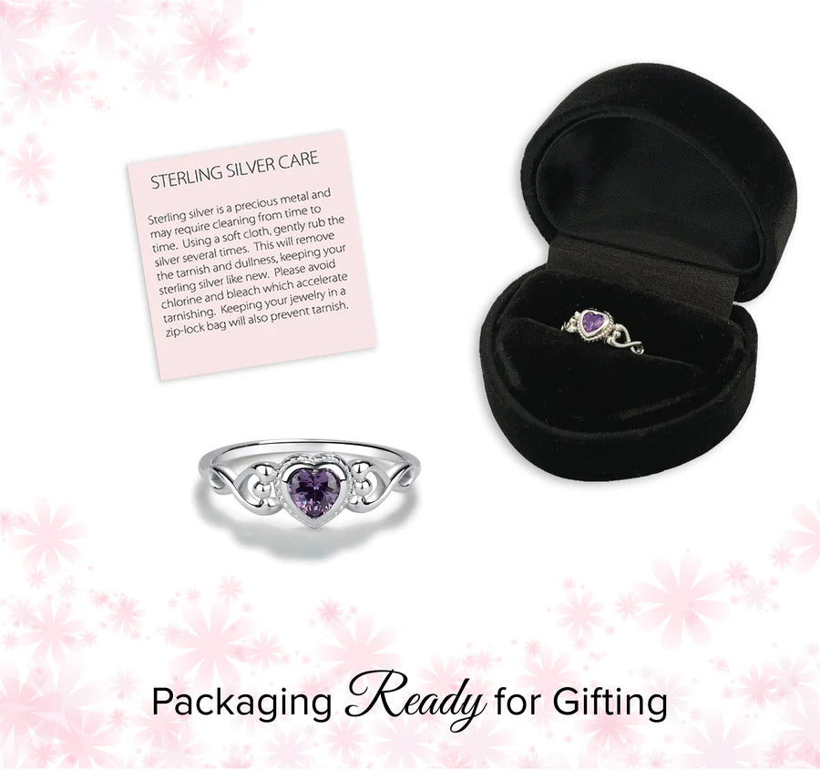 Children's Sterling Silver Birthstone Rings