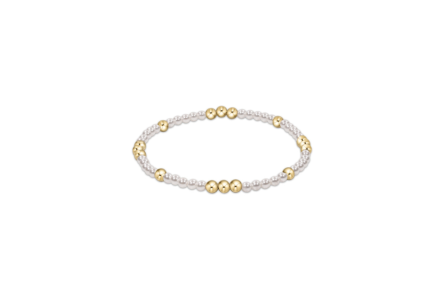 Worthy Pattern 3mm Bead Bracelet - Pearl