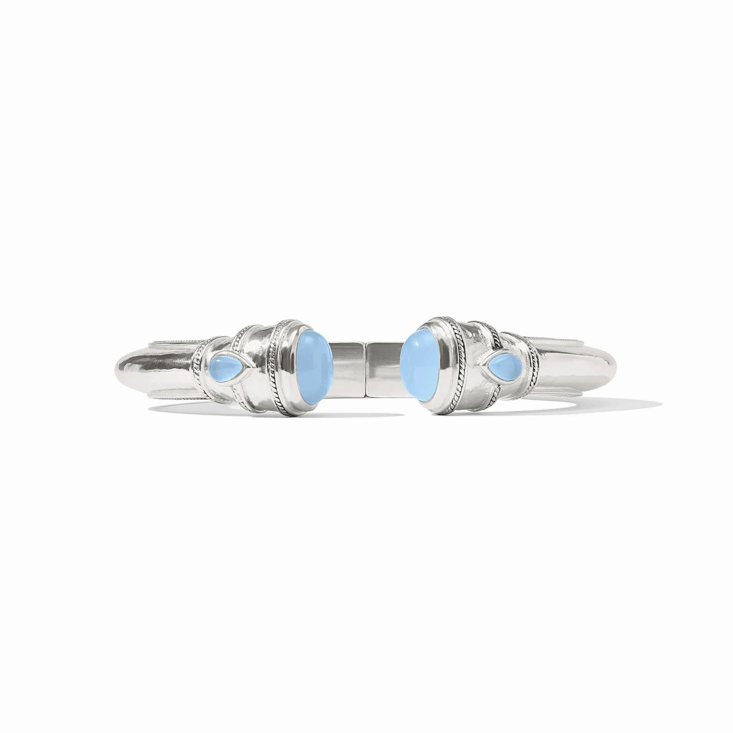 Cannes Silver Demi Cuff - Chalcedony Blue