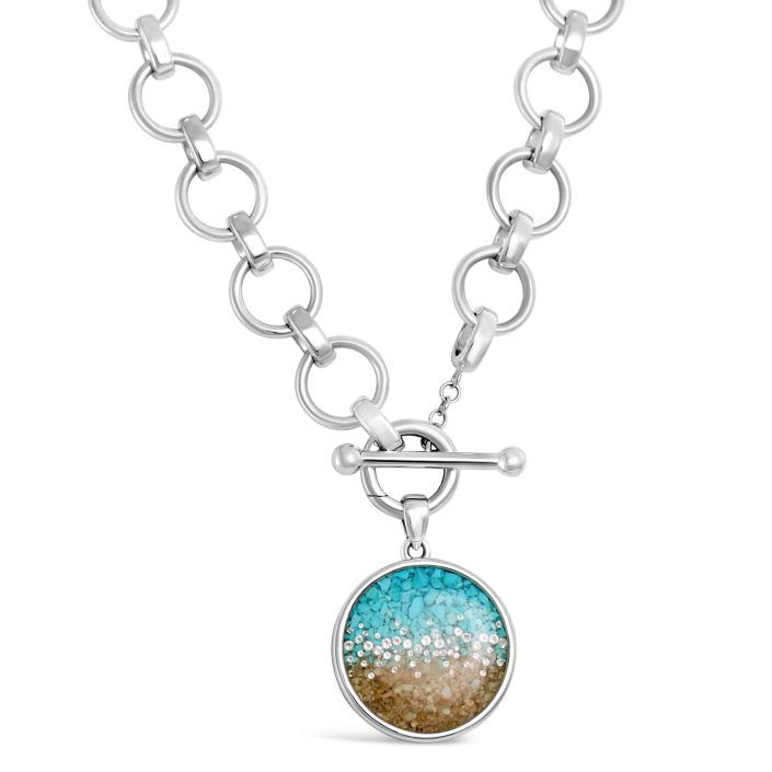 The Mediterranean Necklace - Diamond & Turquoise Gradient
