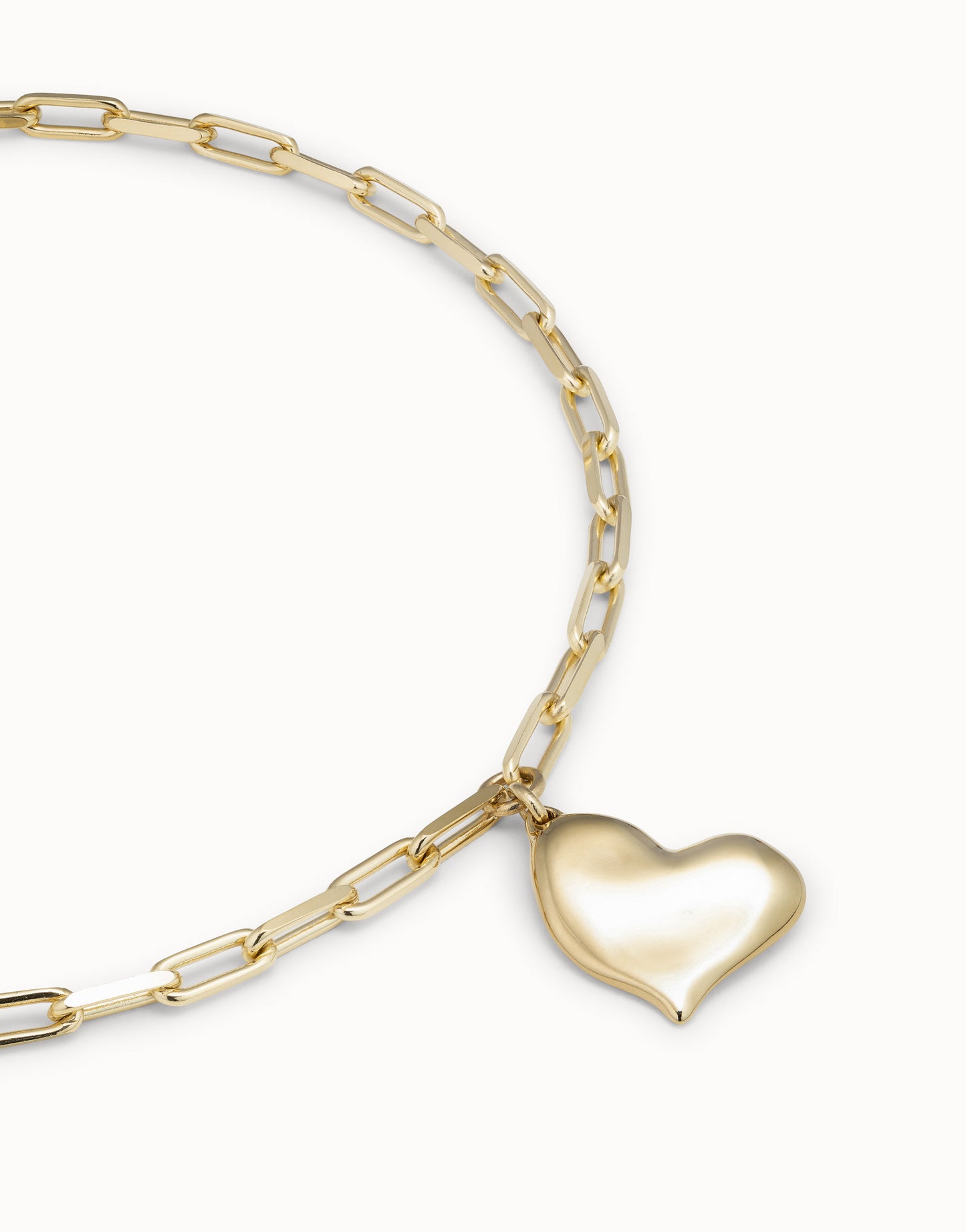 Heartbeat - Link chain necklace with heart - Gold