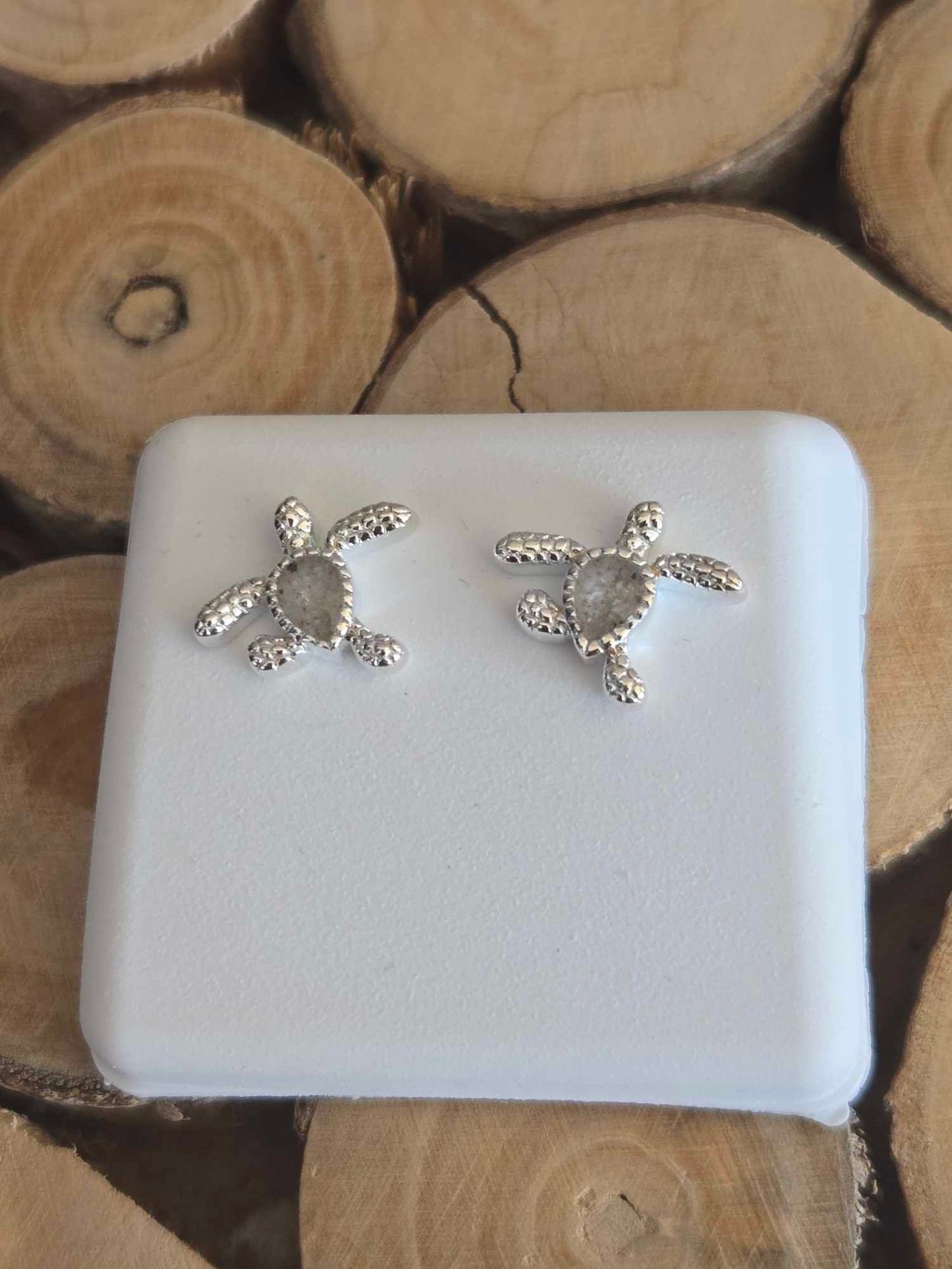 Delicate Dune Turtle Stud Earrings