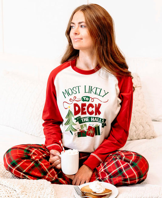 Most Likely Deck The Halls PJ Tee