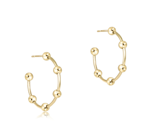 Beaded Simplicity 1" Post Hoop - Gold 4mm