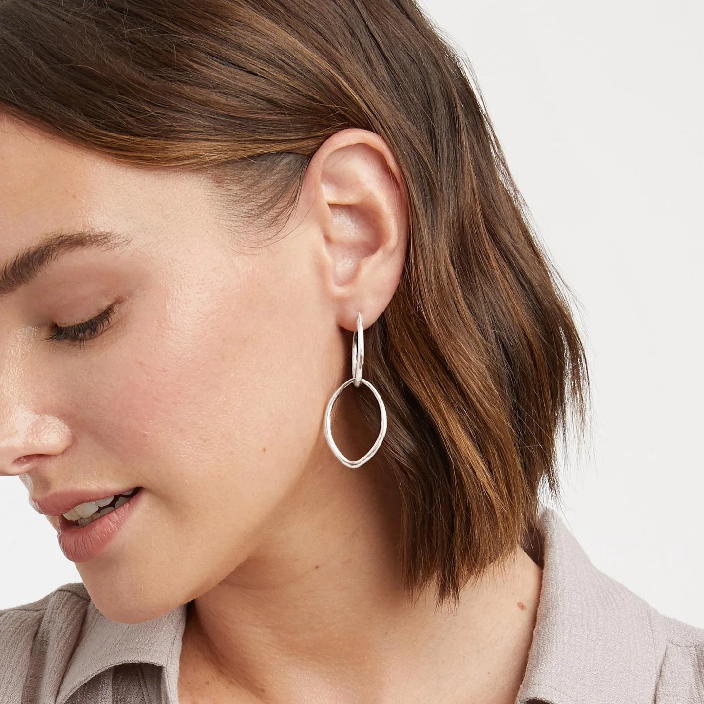 Fleur-de-Lis 2-in-1 Earring - Silver
