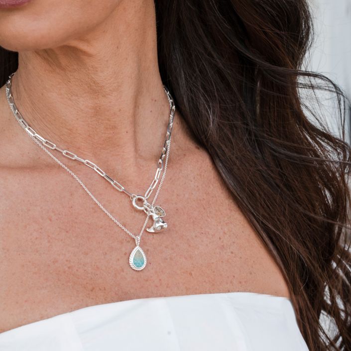 Modern Mermaid Necklace by Captain Kate - Turquoise Gradient