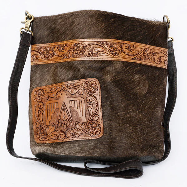 KBK122 - Hair on Hide Thunderbird Messenger Crossbody