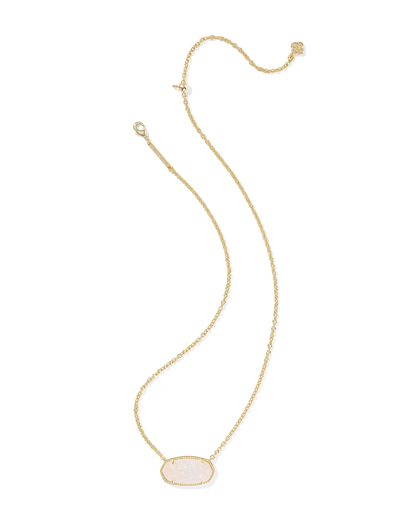 Elisa Gold Statement Pendant Necklace in Iridescent Drusy