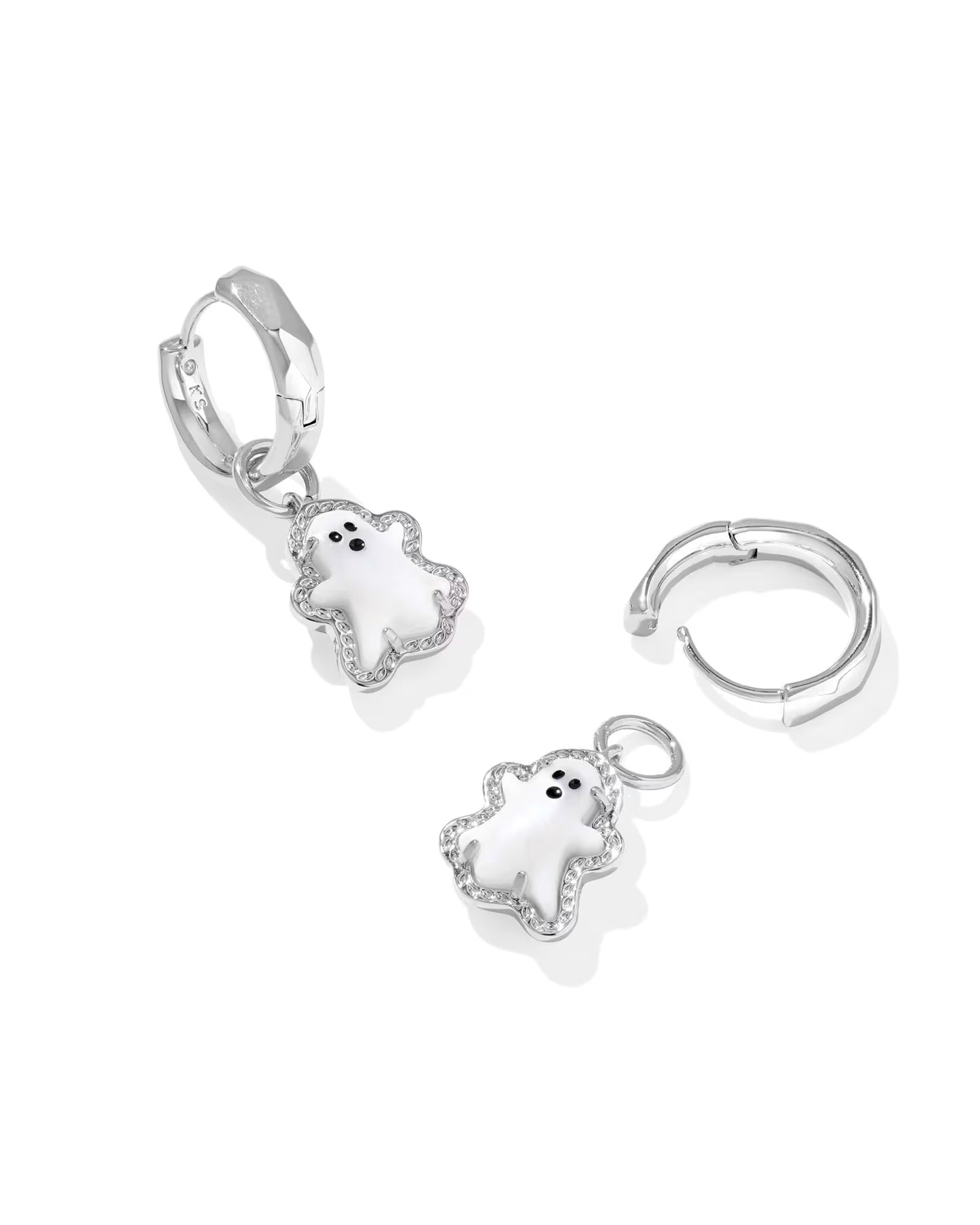 Ghost Silver Convertible Huggie Earrings