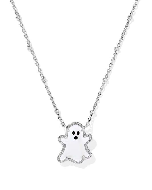 Ghost Silver Short Pendant Necklace