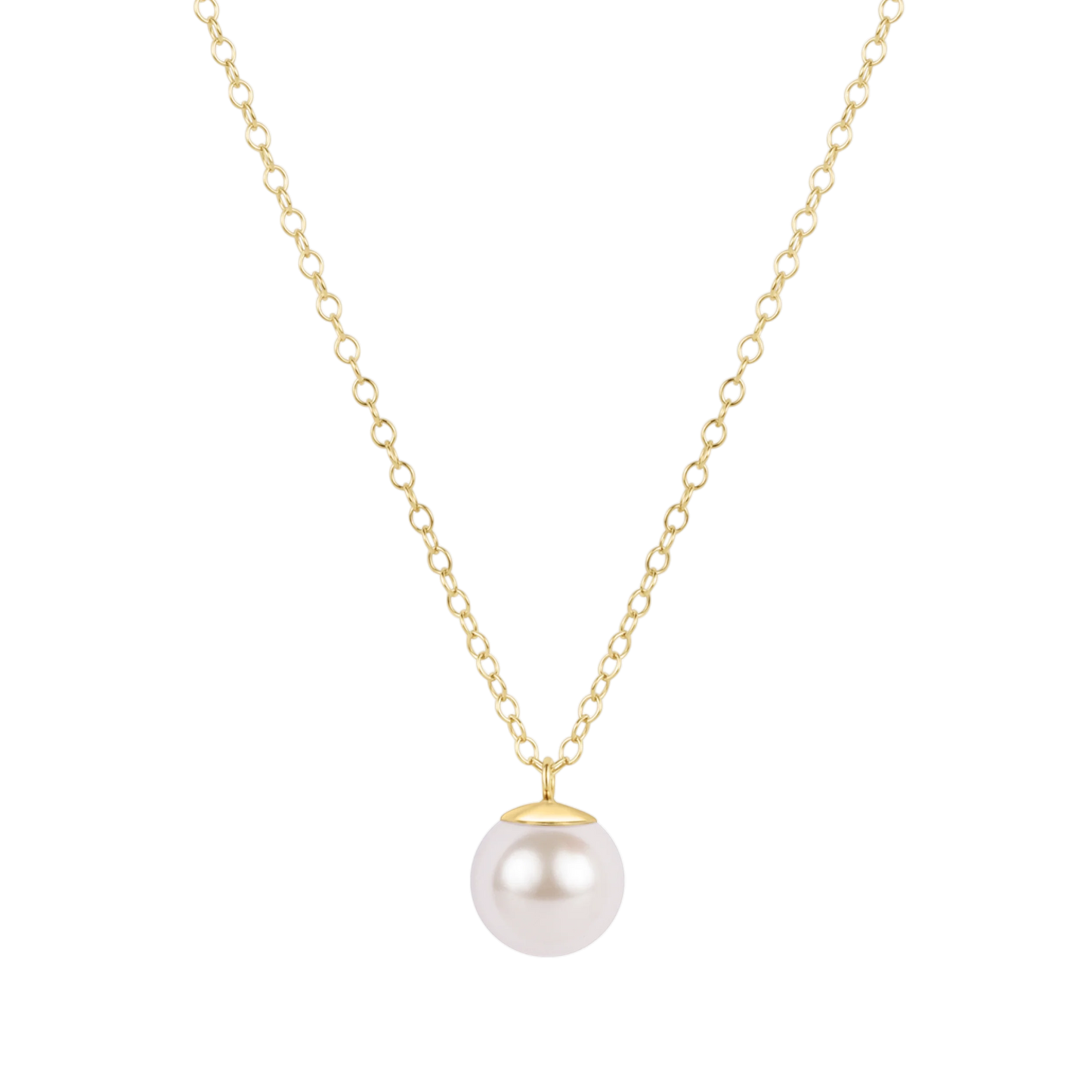 16" Necklace Gold - Classic Pearl 10mm Charm