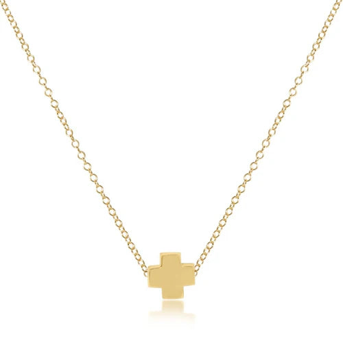 16" Necklace Gold - Signature Cross - Gold