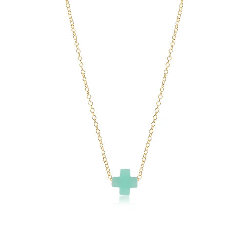 16" Necklace Gold - Signature Cross - Mint