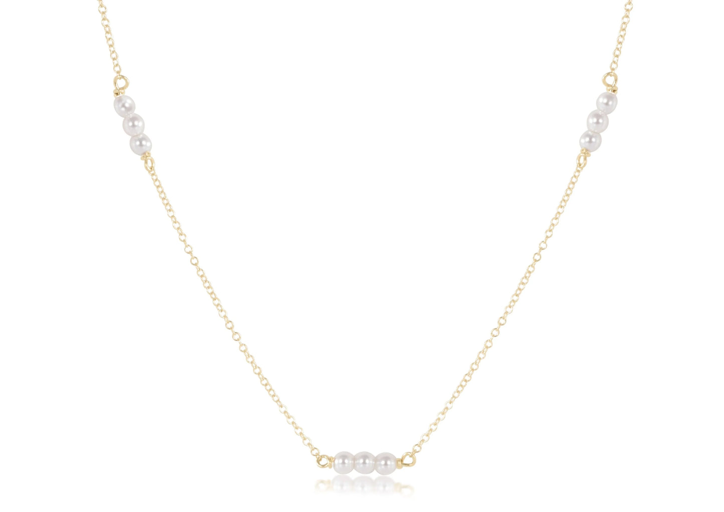 Choker Joy Simplicity Chain Gold - Pearl 3mm