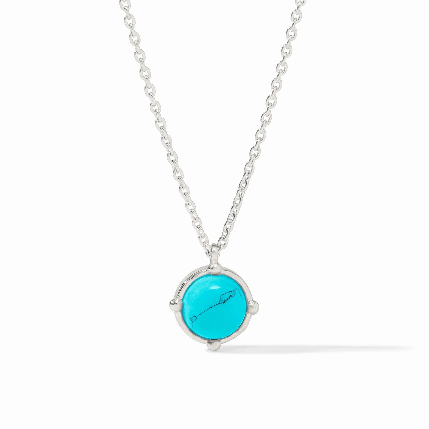 Honeybee Silver Solitaire Necklace - Turquoise Blue
