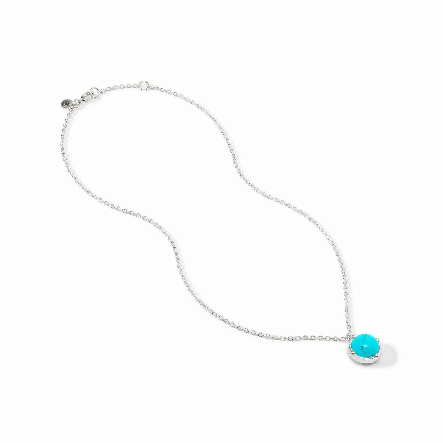 Honeybee Silver Solitaire Necklace - Turquoise Blue