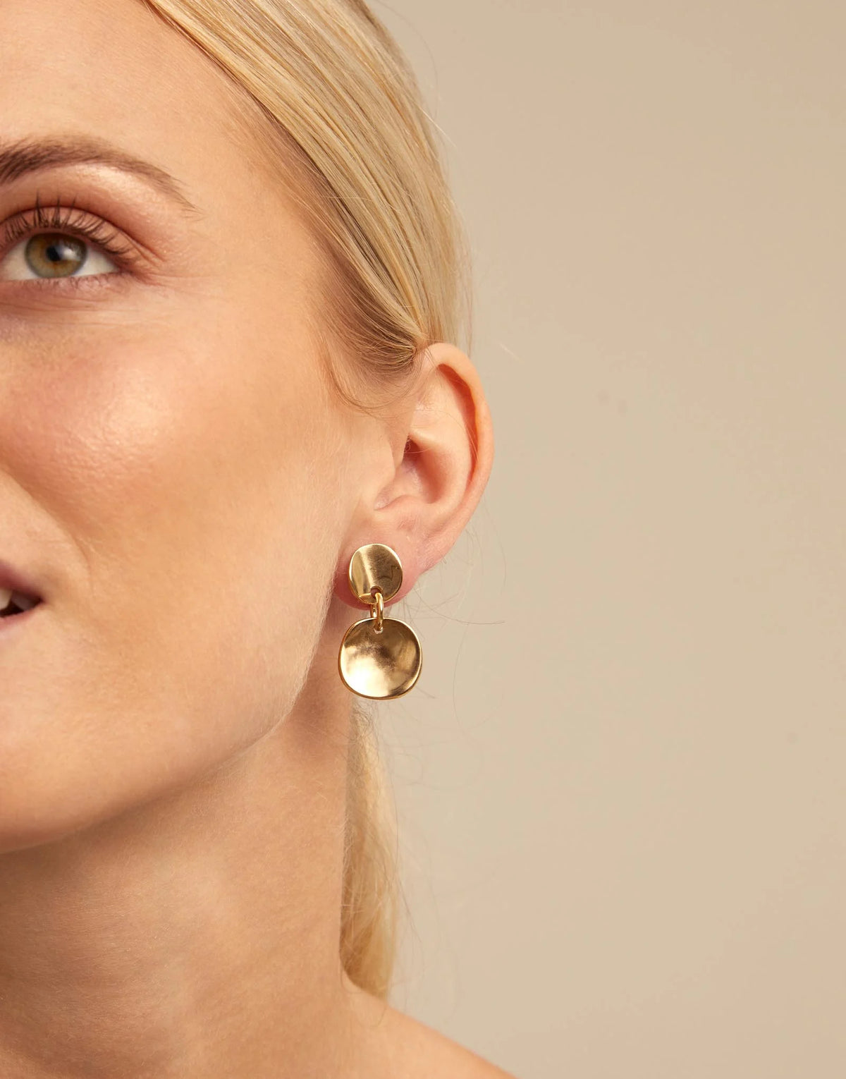 Escamas Scales - Circle drop earrings - Gold