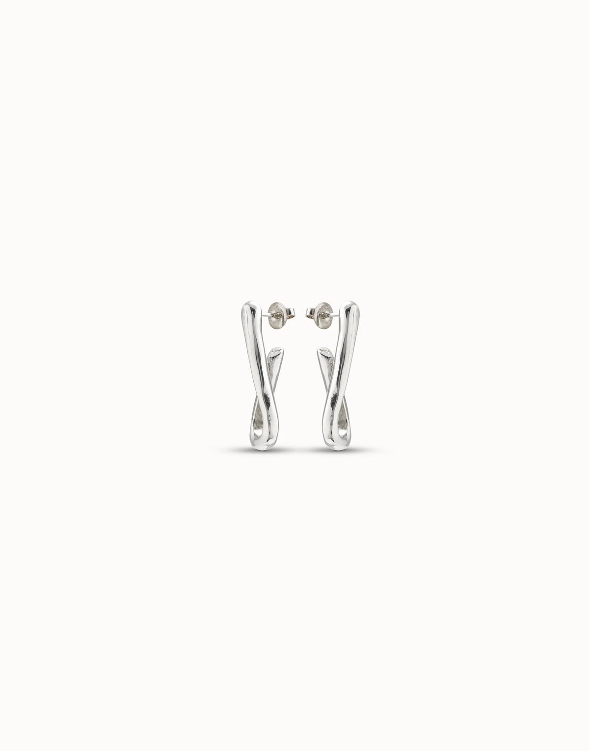 For U - Link shaped hoop earrings - Silver