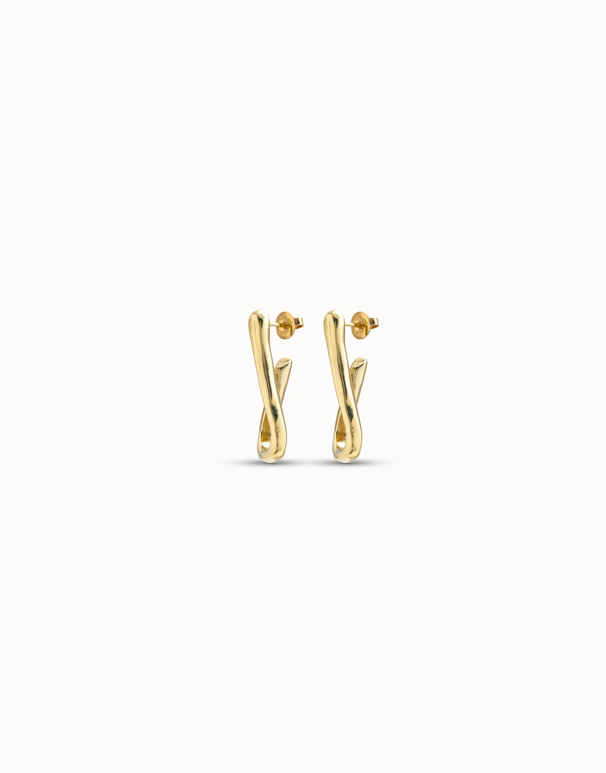 For U - Link shaped hoop earrings - Gold